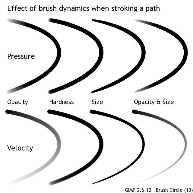 Stroking paths with Brush Dynamics GIMP 2.6 • GIMP Chat